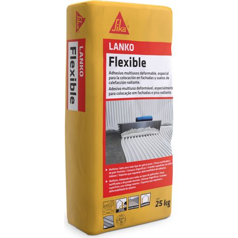 LANKO® Flexible - Adhesivo cementoso deformable C2 TE S1 para cerámica - 25 kg - Saco - Gris