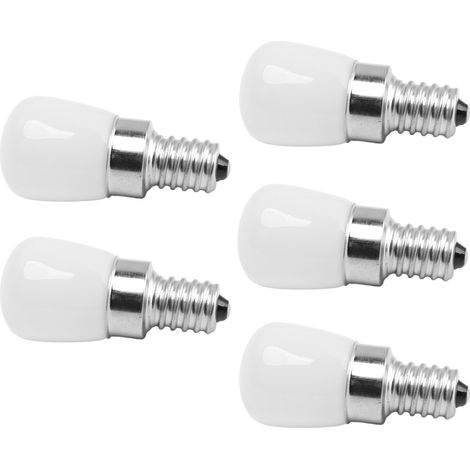 Lot de 5 ampoules LED pour réfrigérateur/congélateur, culot E12, lumière chaude, économie d'énergie, 120 V (1/5)