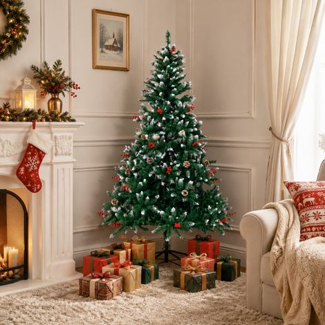 HOMAVO Albero di Natale Artificiale – Albero di Natale 150cm, ideale per case, giardini, centri commerciali, hotel, feste e altre occasioni natalizie (1/5)