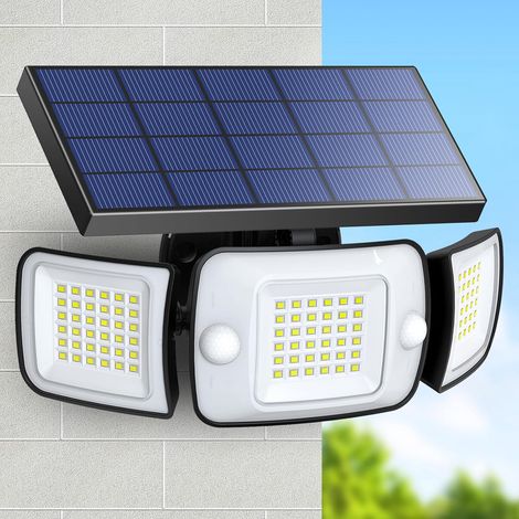 Solarlampen für Außen mit Bewegungsmelder, 6000 mAh Solarleuchten für Außen 108 LED Solar Lampe Outdoor Ideal für Terrasse, Veranda, Garage, Hof, Straßen, IP65 Wasserdicht (1/5)