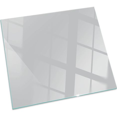 Plaque décorative de sol avec impression sous cheminée protection et design Couleur Gris Carrée 60x60 cm (1/5)