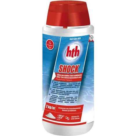 HTH – Chlore choc en poudre ultra concentré 2 kg – Sans stabilisant – Élimination algues et impuretés – Action instantanée