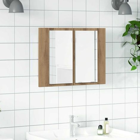 LED-Spiegelschrank Artisan-Eiche 60x12x45 cm Holzwerkstoff