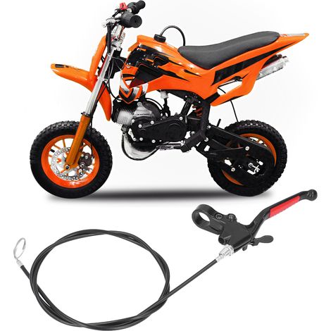 Levier de frein pour guidon 22mm avec câble de 1.45m à gauche, compatible quad ATV mini 47CC 49CC 2 temps (1/5)