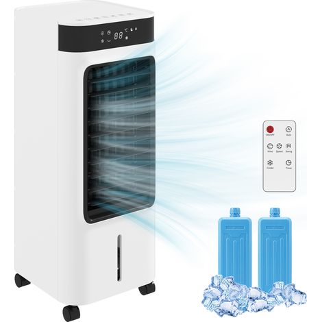 3-in-1 Verdunstungsluftkühler – 7-Liter-Tank – 48°-Oszillation – 3 Geschwindigkeitsstufen, 3 Modi – 24-Stunden-Timer – Weiß