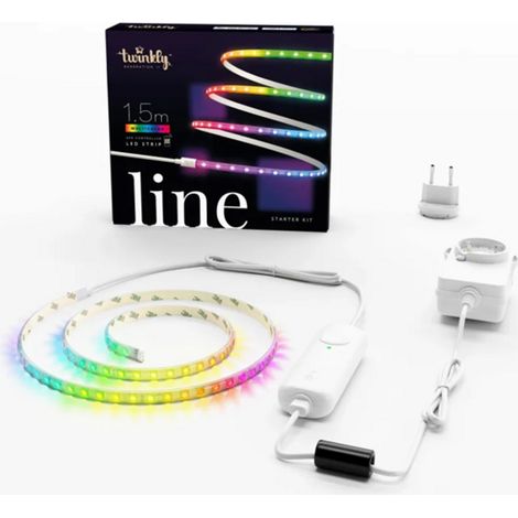 STARTER KIT IP20 bande blanche 1,5m 90 LEDS multicolores RGB TWINKLY LINE - TWINKLY