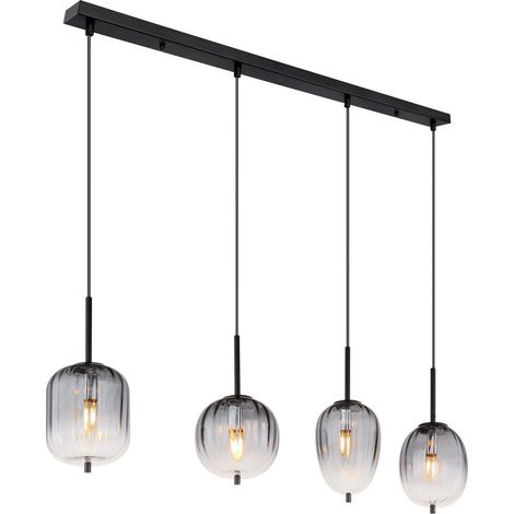 Globo - suspension - Attila - noir - verre verre fumé - grande