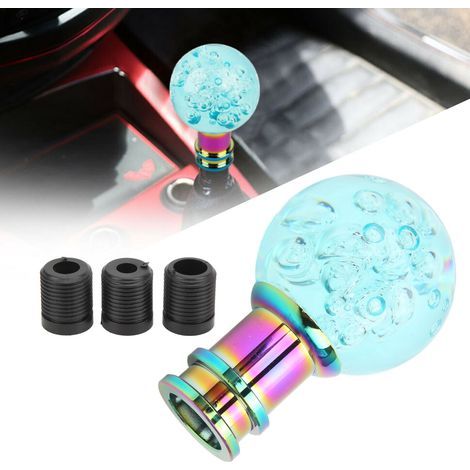 Pomello del cambio universale in acrilico trasparente a forma di bolla, adattatori M8 M10 M12, azzurro per auto (1/5)