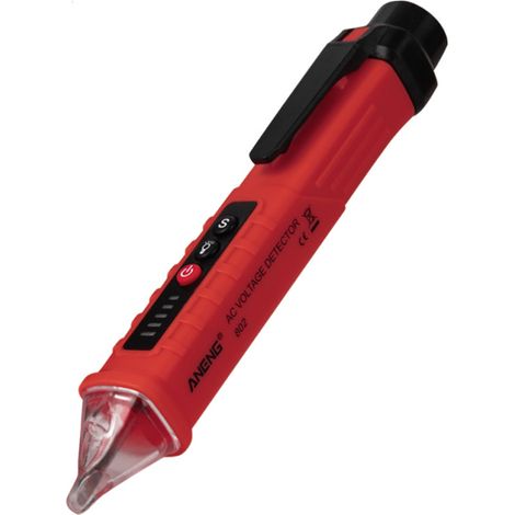 Detector, comprobador y multímetro de tensión alterna sin contacto VD802, de 12 V a 1000 V, formato bolígrafo, indicador LED, sensor de tensión de enchufe. (1/5)