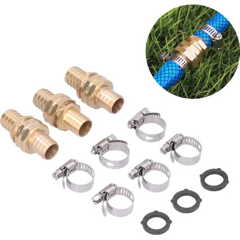 Set aus 3 amerikanischen 3/4-Zoll-Schnellkupplungen für Gartenschläuche, inklusive männlicher und weiblicher Anschlüsse. (1/5)