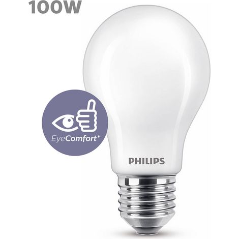 Bombilla LED Philips equivalente a 100W E27 blanco cálido no regulable, plástico (1/4)
