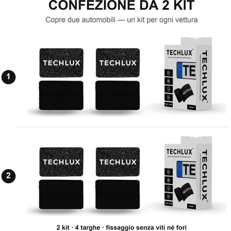 Kit porta targa auto adesivo senza viti né fori - Confezione da 2 (1/5)