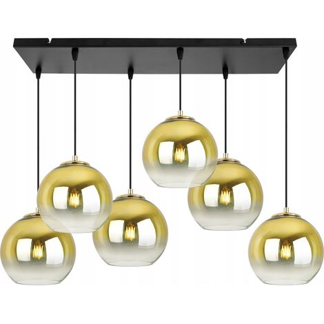 Pendelleuchte, Deckenleuchter, goldener Schirm, 20 cm (1/5)