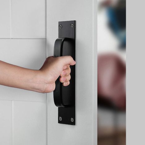 Schiebetürgriff, Schranktürgriff, dekorativer Griff, für schwere Beanspruchung, Außentür, Innentür, Garagentür, Kleiderschrank (Schwarz) (1/4)