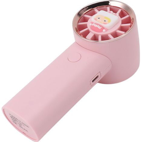 Mini ventilateur portable rechargeable par USB, style turbine, idéal pour le shopping, l'école, le sport, les activités de plein air et les études (rose). (1/5)