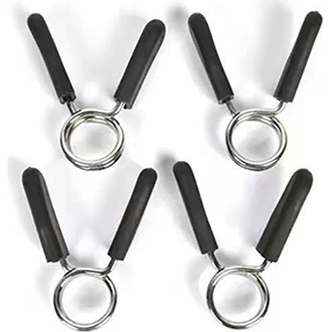 4pcs Clip à Ressort de Barre, diamètre de Fil de 3,2 mm 2 Tours des Clips de Serre-Barres, pour l'haltérophilie de 25 mm de diamètre (1/5)