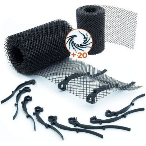ZOLGINAH Grillage Gouttiere Haute Qualité ROBUSTE [+ INCLUS 20 Crochets + 2 Grille 6m x 16cm] Protege Toiture + Protection contre Feuille. Protège Goutiere pvc mieux (1/5)