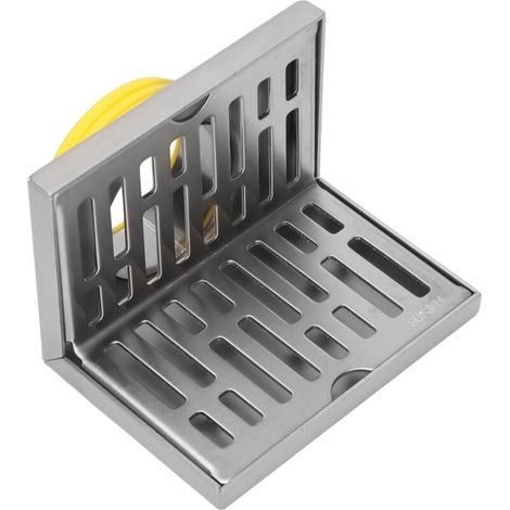 Desagüe de esquina para piso: desagüe de acero inoxidable resistente a la corrosión, compatible con tuberías de 2.3 pulgadas.