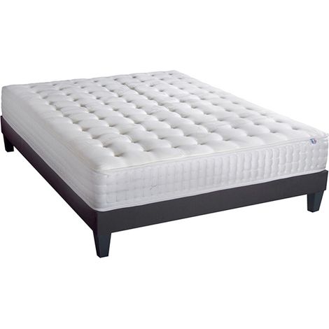 Ensemble matelas et sommier CHATELET Blanc 160x200 cm (1/5)