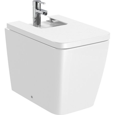 ROCA INSPIRA SQUARE Bidé a Suelo Con Tapa Caída Amortiguada Blanco Brillo - ref: A357537000+A80653200B (1/2)