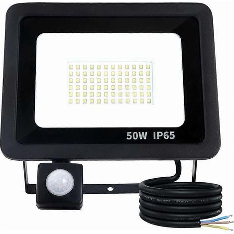 Projecteur LED extérieur 50W avec détecteur de mouvement, étanche IP65, 5000 lumens, idéal pour éclairage extérieur sécurisé et performant (1/5)