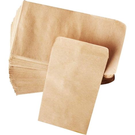 100pcs Pochette Sac Sachet Enveloppe en Kraft Papier Naturel pour Semences Bijoux Pétales de Fleur Mariage 13 x 9 CM (1/5)