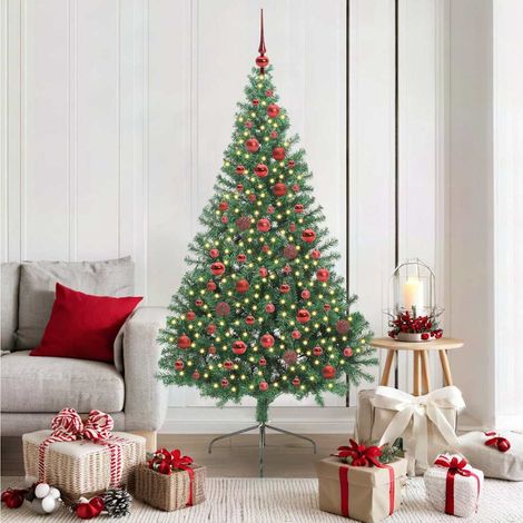 Künstlicher vorbeleuchteter Weihnachtsbaum Grün 180 cm PVC
