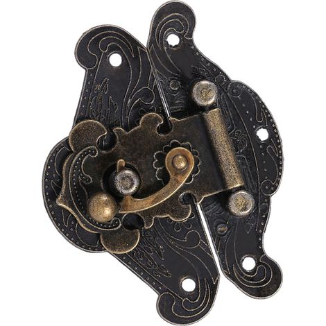 Loquet décoratif rétro vintage antique pour coffre à bijoux en bois XXS (1/5)