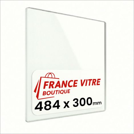 484 x 300 x 4 mm - Vitre de cheminée pour insert et poêle à bois - verre de rechange - France Vitre - jusqu'à 800°C - 300 x 484 x 4 mm