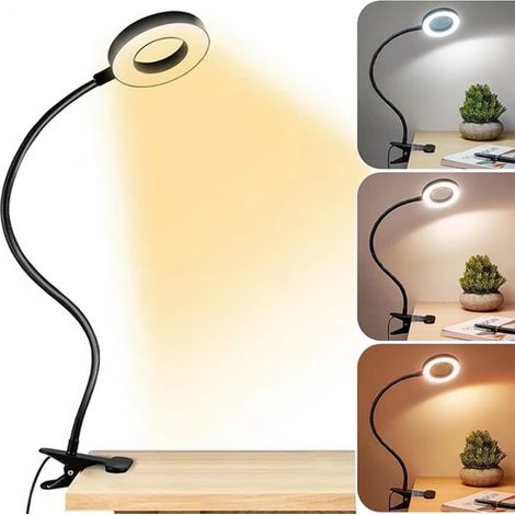 Diese Klemmleuchte ist ideal zum Lesen und Arbeiten im Homeoffice. Sie bietet 10 Helligkeitsstufen und 3 Beleuchtungsmodi. Sie kann auch als Klemmleuchte oder Nachttischlampe verwendet werden.