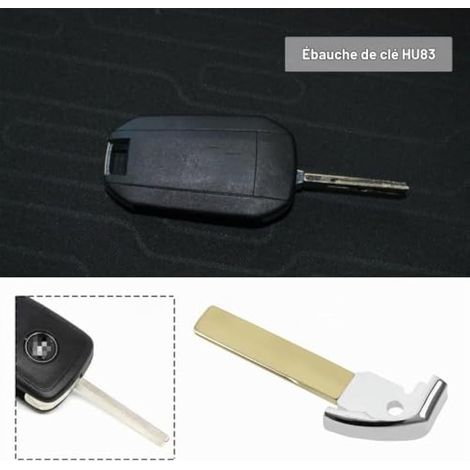 Lame de clé intelligente HU83 pour voiture compatible avec Peugeot et Citroën - Remplacement pour accessoires de clé de voiture (1/3)