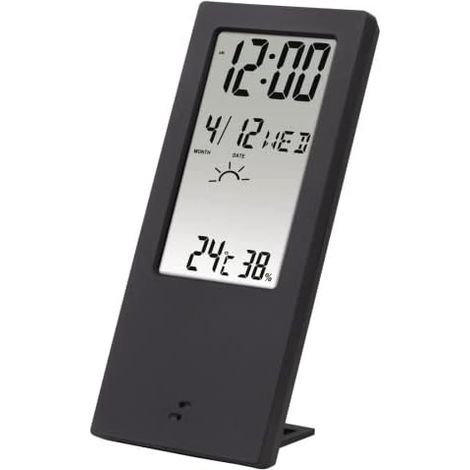HAMA Termometro/igrometro LCD, display digitale, indicatore meteo, funzione di allarme e ripetizione, memorizzazione dei valori (1/5)
