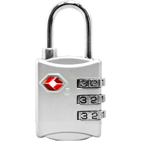 CANDADO COMBINACIÃN TSA HANDLOCK PLATA 3 NÃMEROS (1/2)
