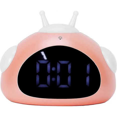 Wecker mit Nachtlicht, Kinderwecker, niedlicher Wecker mit Gesichtsausdrucksanzeige