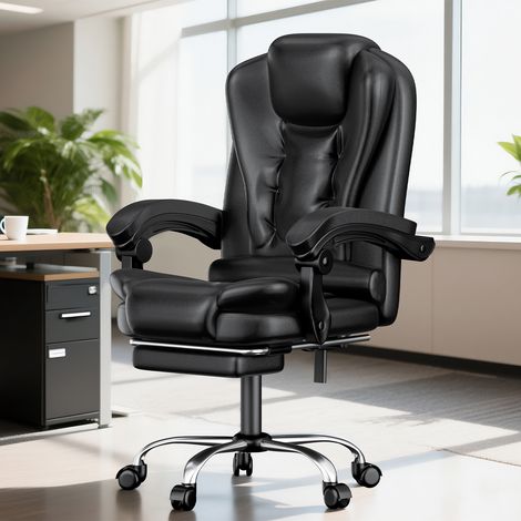 Ergonomic PU Leather Office Chair High Back Adjustable Swivel (1/5)