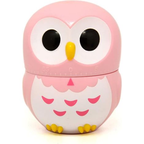 MINKUROW Simpatico Cartone Animato Gufo Timer Mini Formato 60 Minuti Timer Da Cucina Meccanico Contatore Allarme Forte Timer Manuale (Rosa) (1/5)