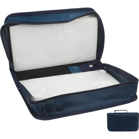 Boîtier de Rangement CD et DVD Bleu Foncé Pochette Compacte Protection Rayée pour Usage Quotidien et Transport Facile (1/5)