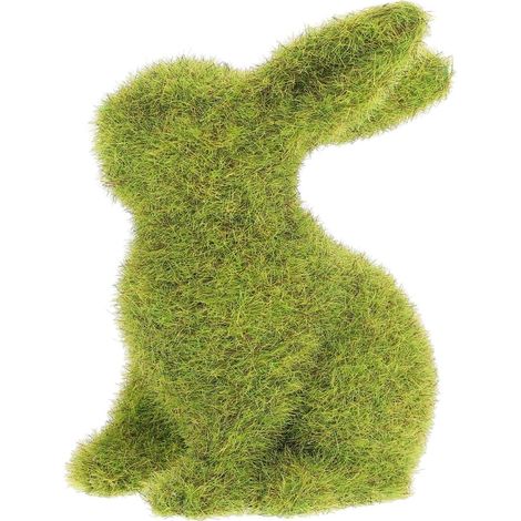 Mooshasen Ornamente aus Naturharz mit Beflockung Grüne