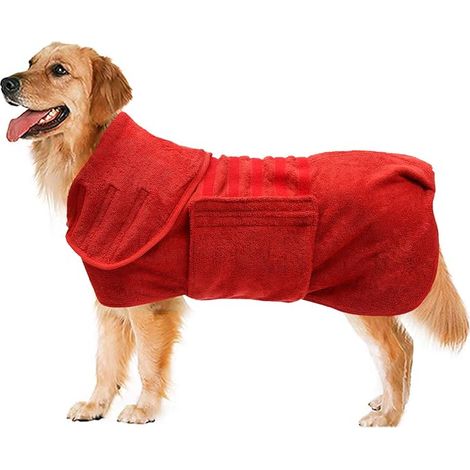Serviette pour chien à séchage rapide, en microfibre de coton élastique, peignoir pour chien (1/5)