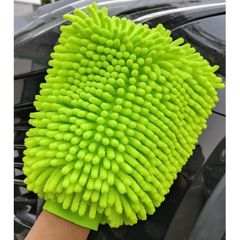 Gant de lavage de voiture (2619CM), brosse de lavage double face anti-rayures, gants en microfibre humide et sec en peluche douce pour nettoyer les voitures et la maison, accessoires de nettoyage