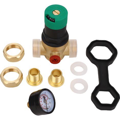 Régulateur de pression d'eau avec réducteur en laiton de 0 à 60 MPa pour robinet de chauffage purificateur 1/2" (DN15) (1/5)