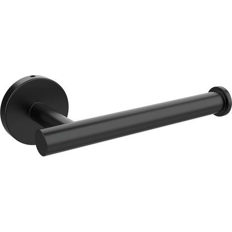 Porte-papier toilette mural, support à visser pour rouleau de papier toilette de salle de bain, noir mat, porte-rouleau en acier inoxydable pour accessoires de salle de bain, perçage requis (1/5)