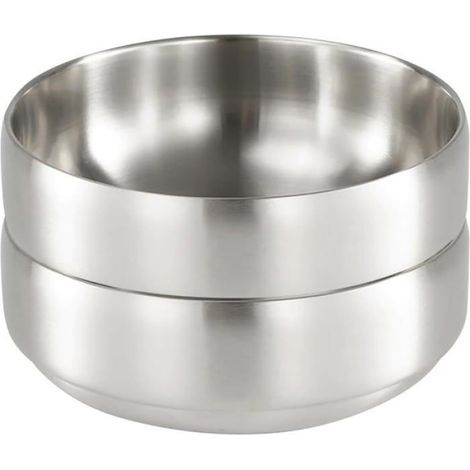 Saladier inox - - Double paroi anti-brûlure - Lavable au lave-vaisselle - Grande capacité 1400ml - Diamètre 21cm (1/5)