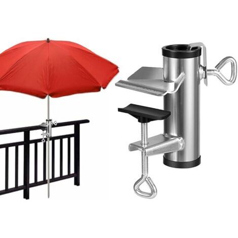 BUNTHAUS Support de Parasol de Balcon,Support Fixation Parasol Balcon,Clip De Fixation Porte-Parapluies ExtéRieur Multifonctionnel et Portable pour Patio EvéNements ExtéRieurs Camping (1/4)