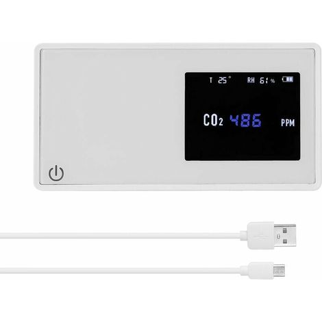 Green Mobility-Detecteur De Qualite De L'Air Des Menages Co2 Testeur Avec Du Dioxyde De Carbone Valeur Electricite Quantite Temperature Humidite Affichage (1/5)