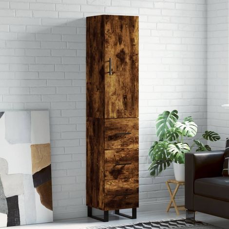 Highboard Räuchereiche 34,5x34x180 cm Holzwerkstoff (1/5)