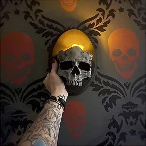 Wandkerzenhalter in Form eines gruseligen Skeletts für Halloween-Partydekoration (1/5)