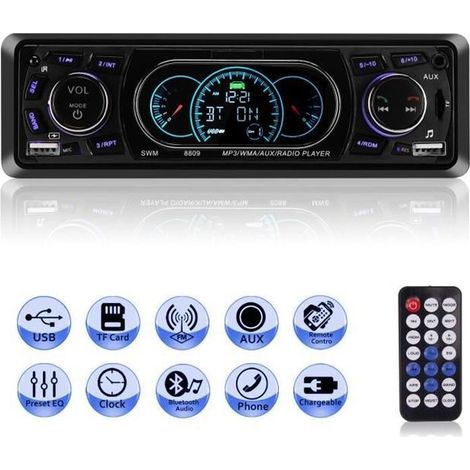 Autoradio - LETOUCH - Stéréo Bluetooth - Double-Din - Mains Libres - Radio FM (1/4)
