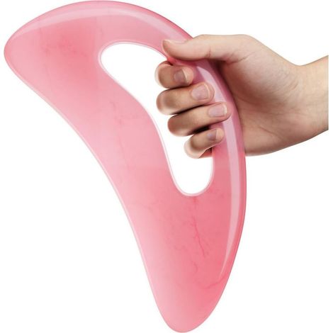 Gua Sha Masseur - Grand Gua Sha - Pour bien, tapis, visage, cou, détend les muscles, soulage la douleur et élimine la fatigue - Rose (1/5)