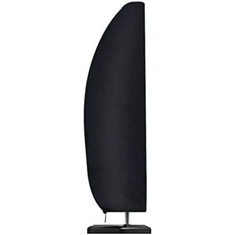 Funda protectora para sombrilla voladiza (2–4 m), fabricada en tejido Oxford 210D impermeable, a prueba de polvo y resistente a los rayos UV, color negro, dimensiones 265 × 40/70/50 cm. (1/5)